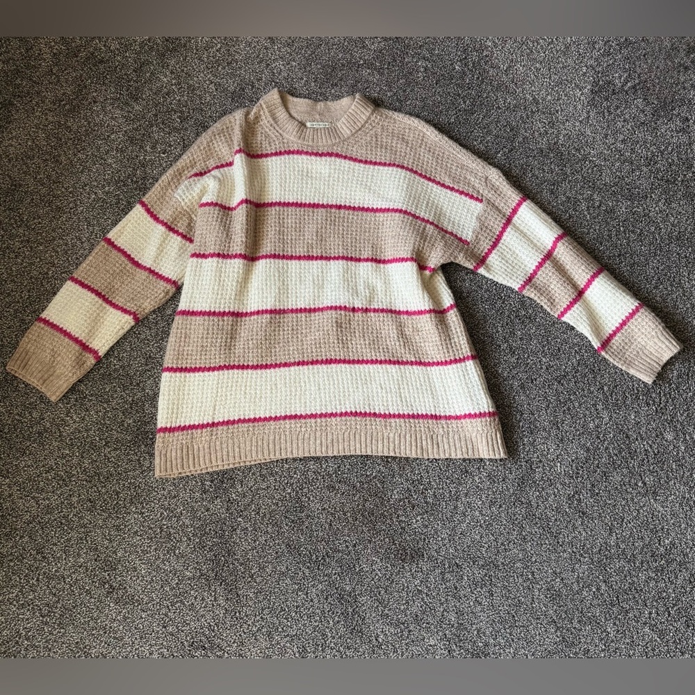 American Eagle Oversized Chunky Knit Striped Sweater Small